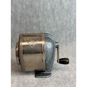 Boston KS Pencil Sharpener Grey Good Vintage Manual Multi-Hole Metal